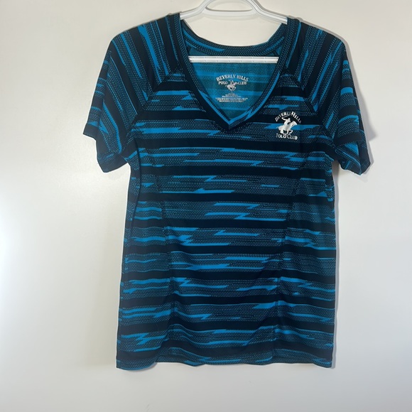 BEVERLY HILLS POLO CLUB V NECK WOMEN TOP IN SIZE LARGE - Picture 2 of 5